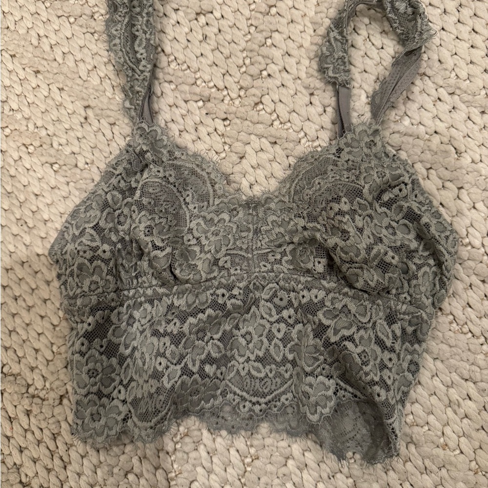 Aerie Lace Bralette in Gray